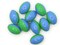 10 19mm Blue and Green Two Tone Vintage Plastic Oval Beads